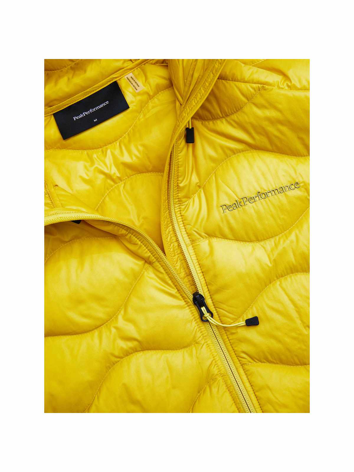 Kurtka puchowa męska PEAK PERFORMANCE M Helium Down Hood Jacket kolor żółty