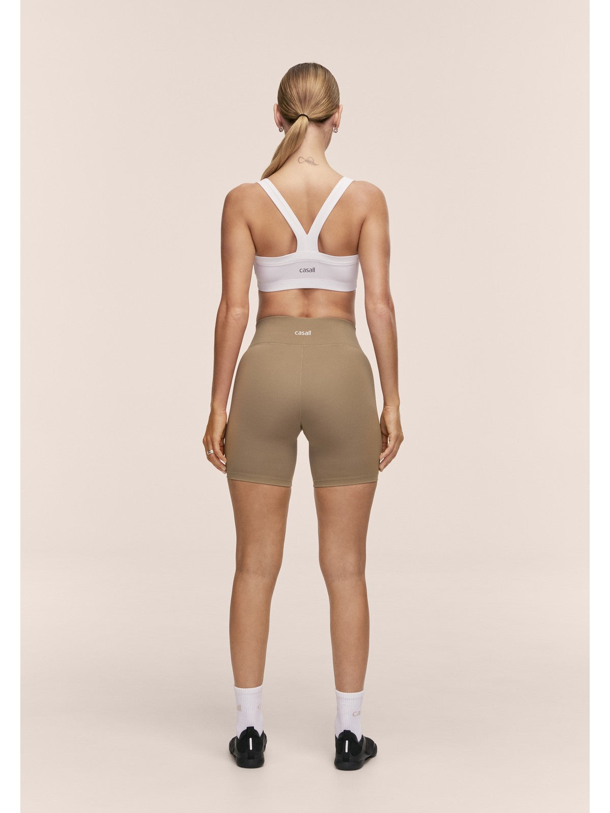 Legginsy treningowe damskie CASALL Regular Waist Bikers kolor zielony