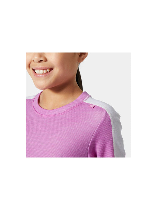 Bielizna dziecięca HELLY HANSEN Jr Lifa Merino Midweight Set kolor różowy
