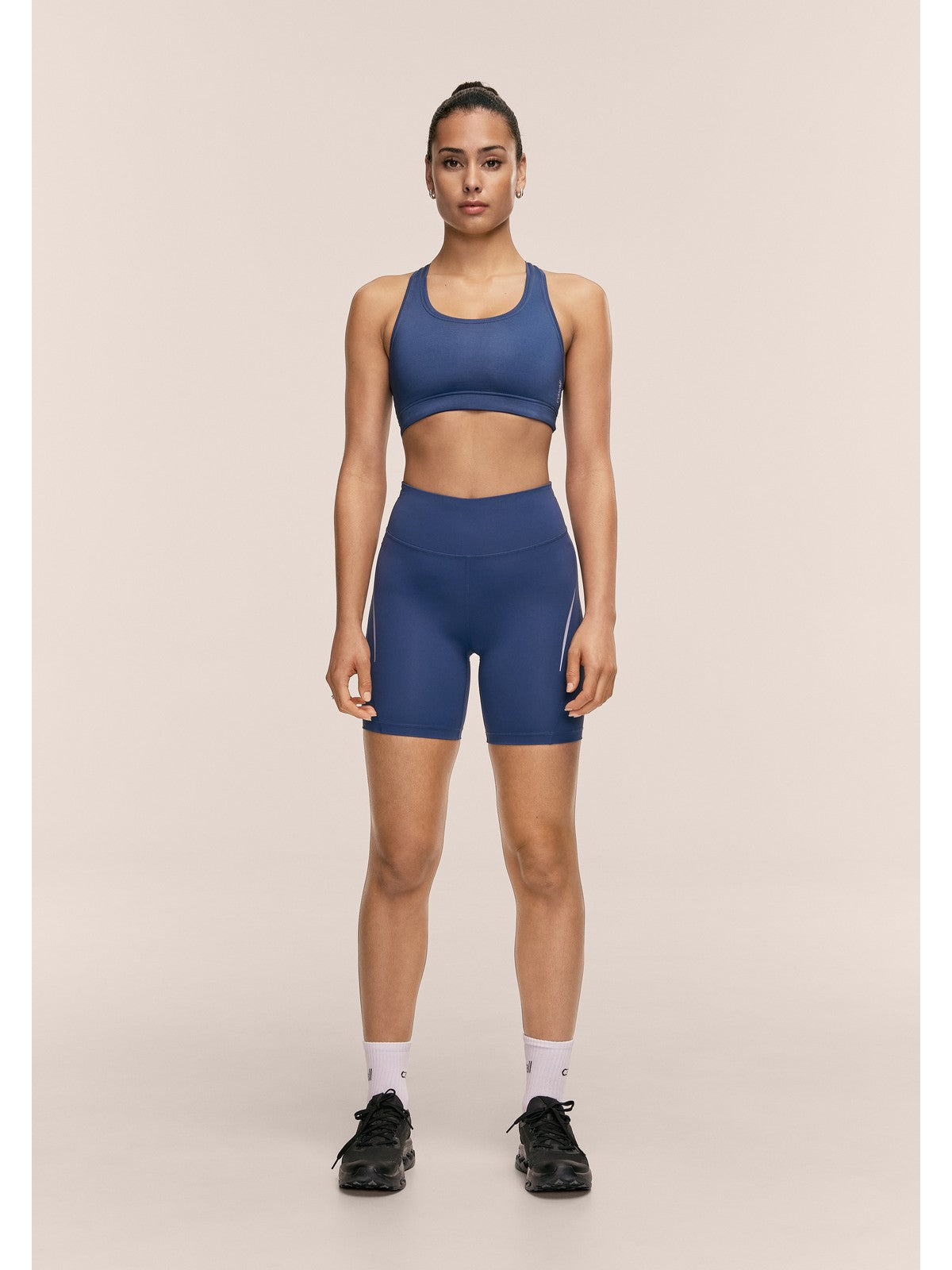 Legginsy treningowe damskie CASALL Performance Running Bikers kolor granatowy