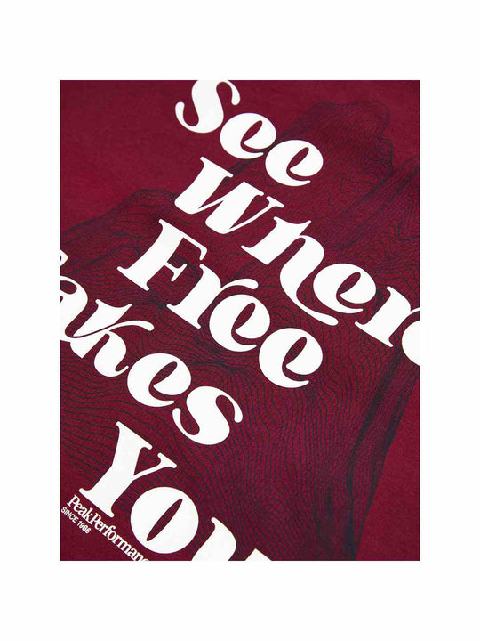Koszulka PEAK PERFORMANCE W Graphic Tee bordowy
