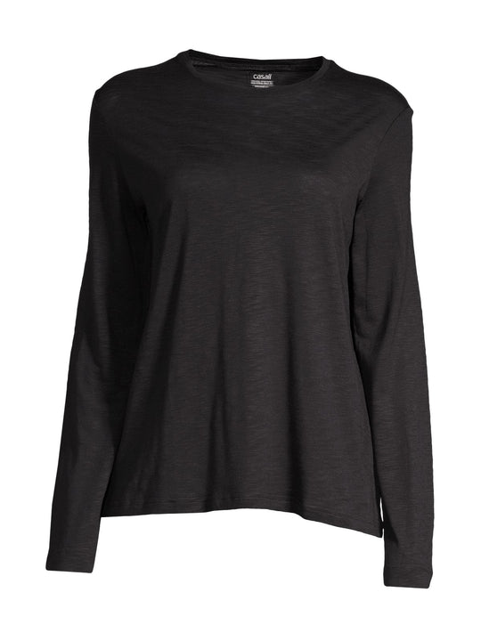 Koszulka damska treningowa CASALL Soft Texture Long Sleeve czarny
