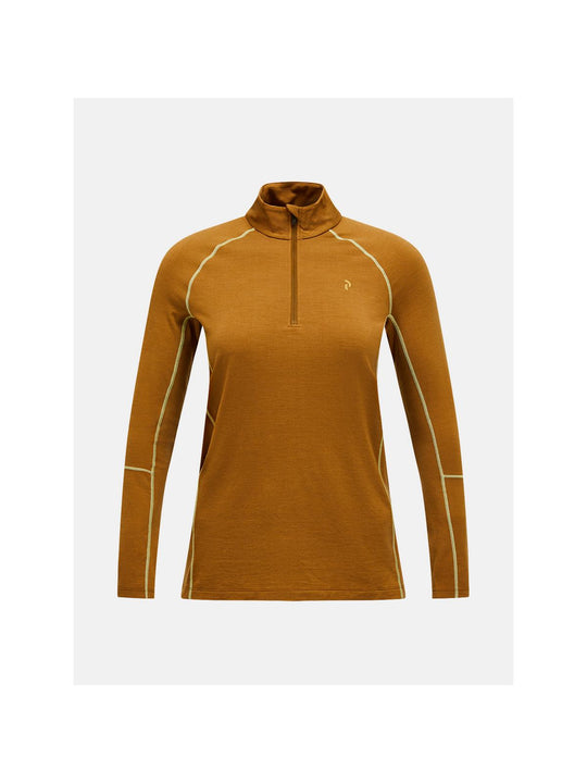 Koszulka Termiczna PEAK PERFORMANCE Magic Half Zip Wool-blend Baselayer Women brązowy
