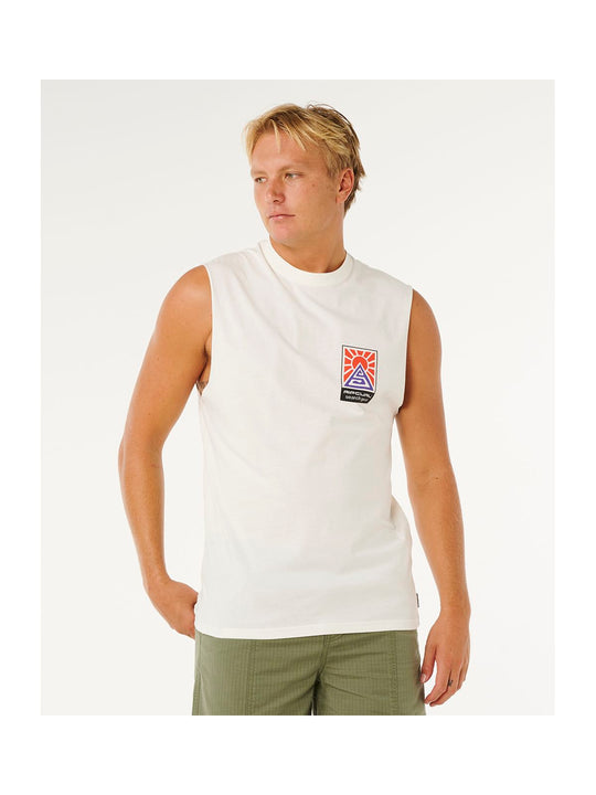 Koszulka męska RIP CURL Search Dawn Muscle biała

