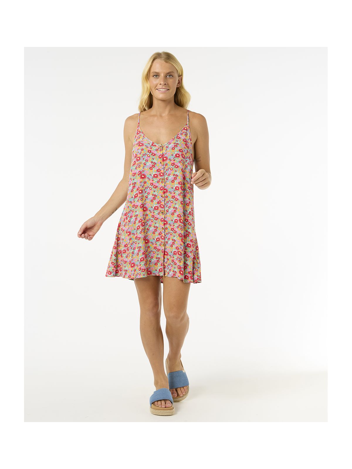 Sukienka RIP CURL Las Dalias Ditsy Cover Up niebieski