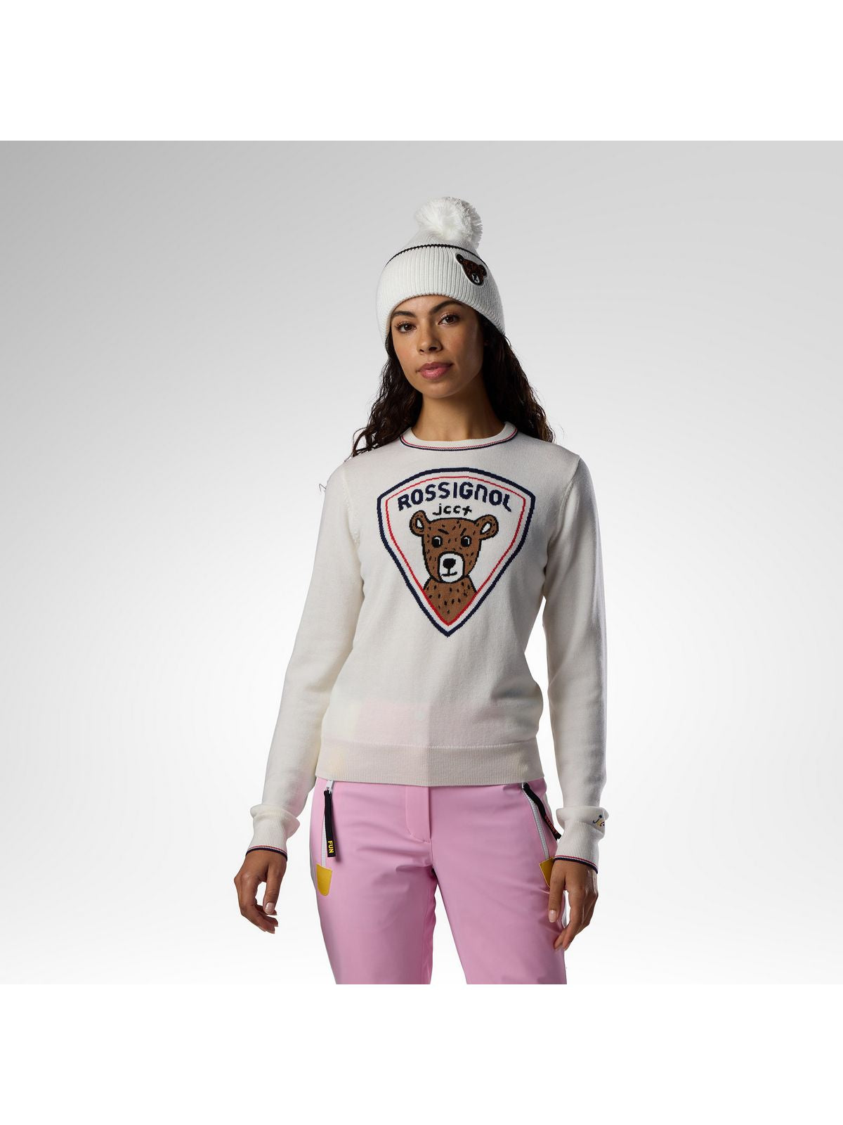 Sweter damski ROSSIGNOL W Jcc Crew Sweater białe