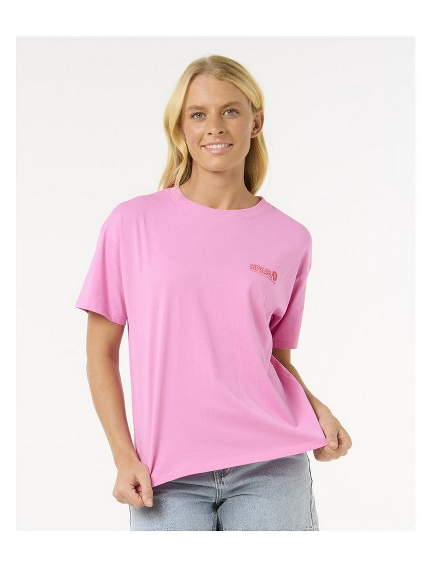 Koszulka RIP CURL Ocean Tech Relaxed Tee różowy