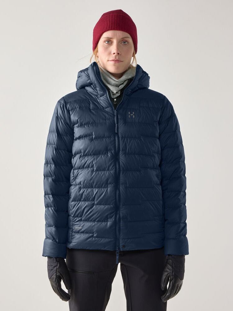 Kurtka puchowa z kapturem damska HAGLÖFS ROC Flash Down Hood Tarn Blue