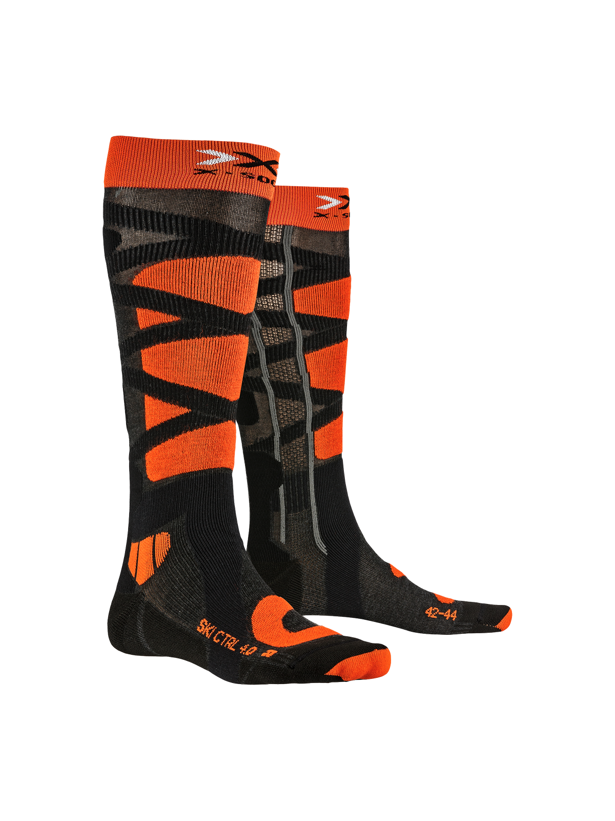 Skarpety narciarskie X-SOCKS Ski Control 4.0 anthracite melange / pomarańczowy