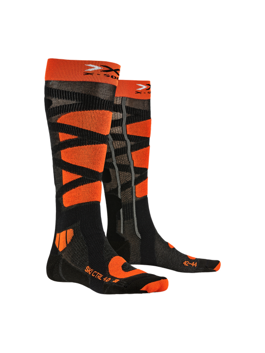 Skarpety narciarskie X-SOCKS Ski Control 4.0 anthracite melange / pomarańczowy
