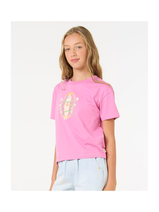 Koszulka RIP CURL Island Surf Crop-Girl różowy
