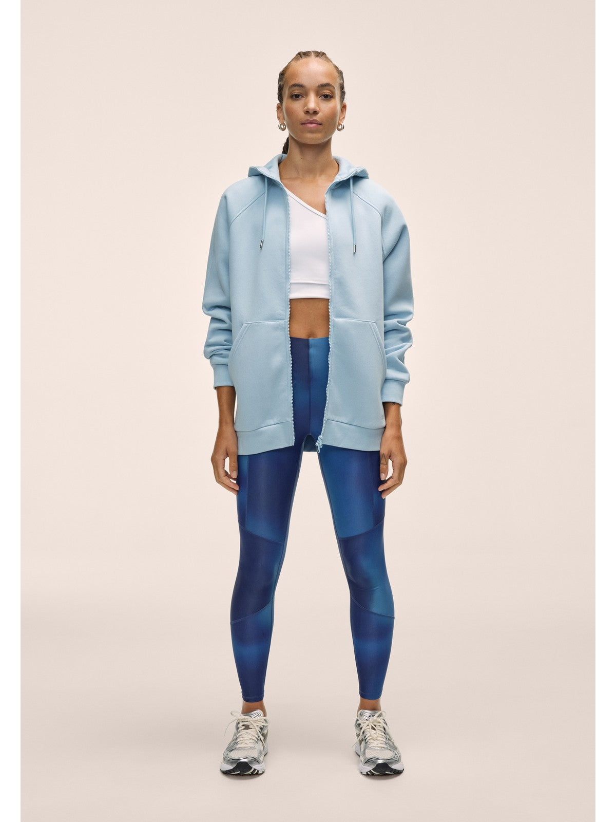 Bluza damska CASALL Easy Oversized Zip Hoodie kolor niebieski