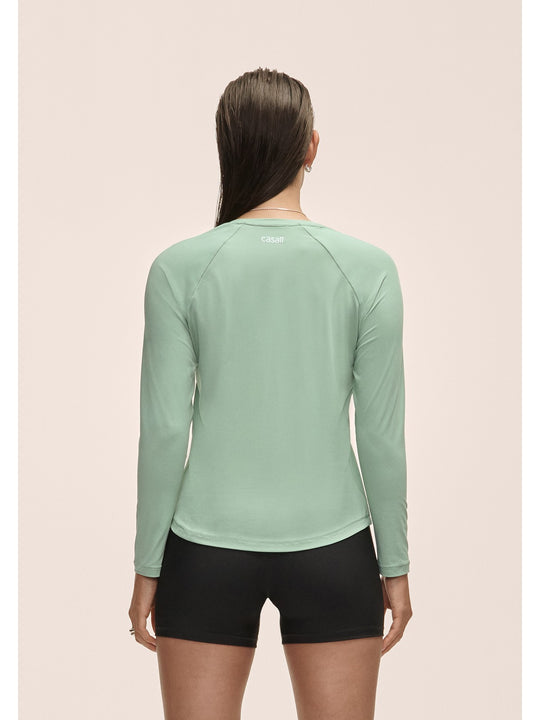 Koszulka treningowa damska CASALL Essential Long Sleeve kolor zielony
