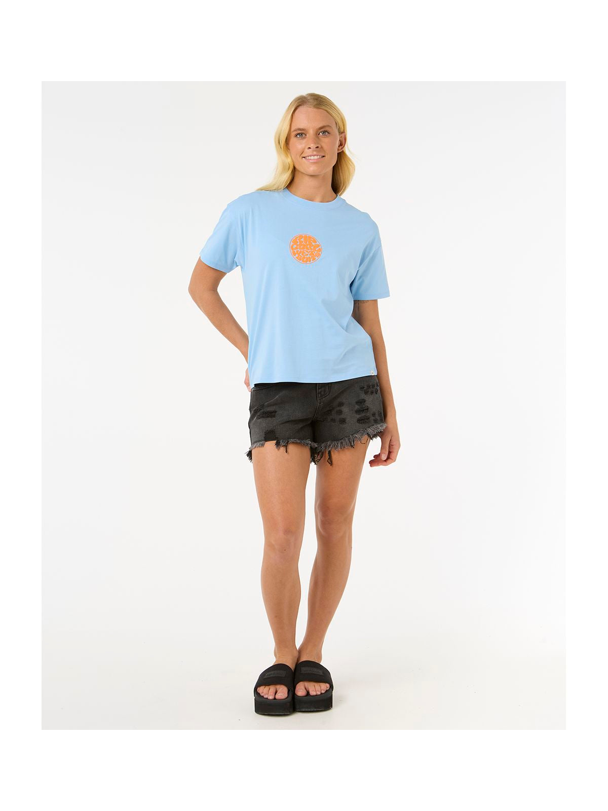 Koszulka damska RIP CURL Icons Of Surf Relaxed Tee niebieska