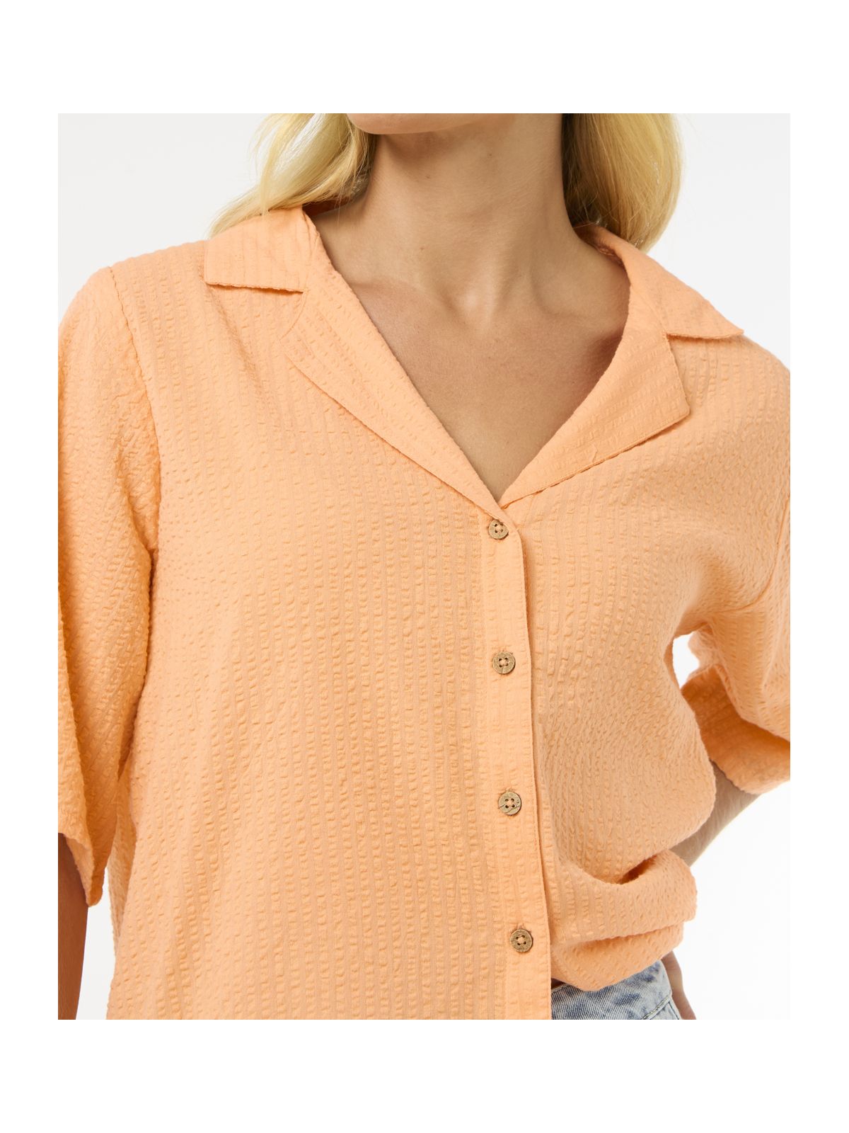 Koszula RIP CURL Cala Vadella Textured Shirt pomarańczowy