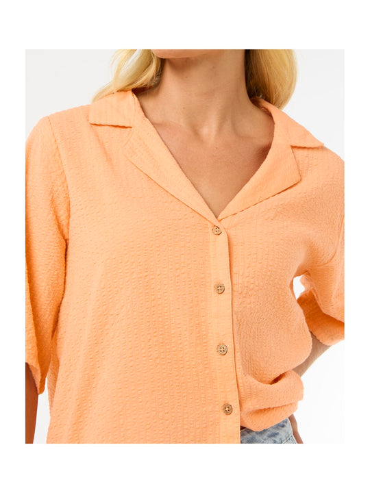 Koszula RIP CURL Cala Vadella Textured Shirt pomarańczowy

