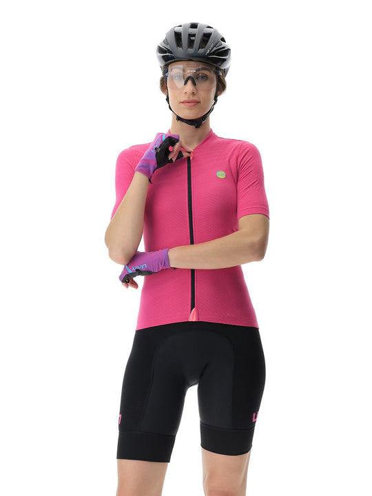 Koszulka rowerowa damska UYN Lightspeed Biking Shirt – Fuxia/Black

