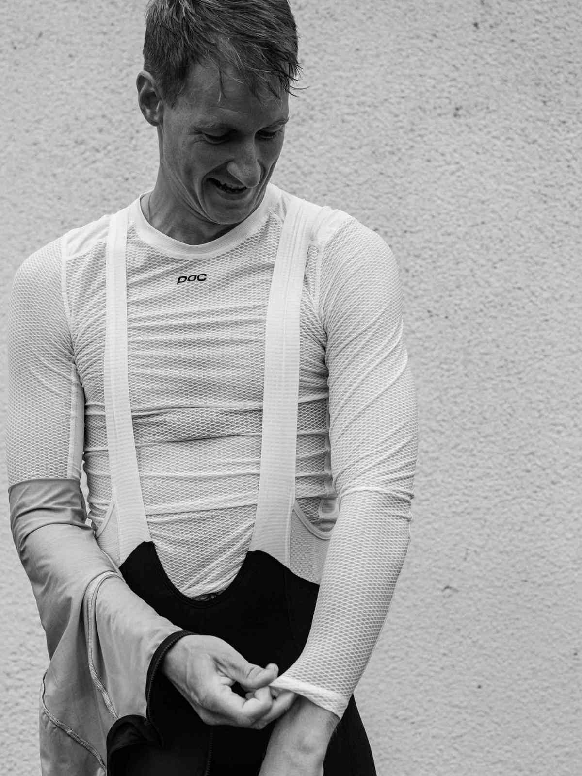 Koszulka rowerowa POC Essential Layer LS - biały