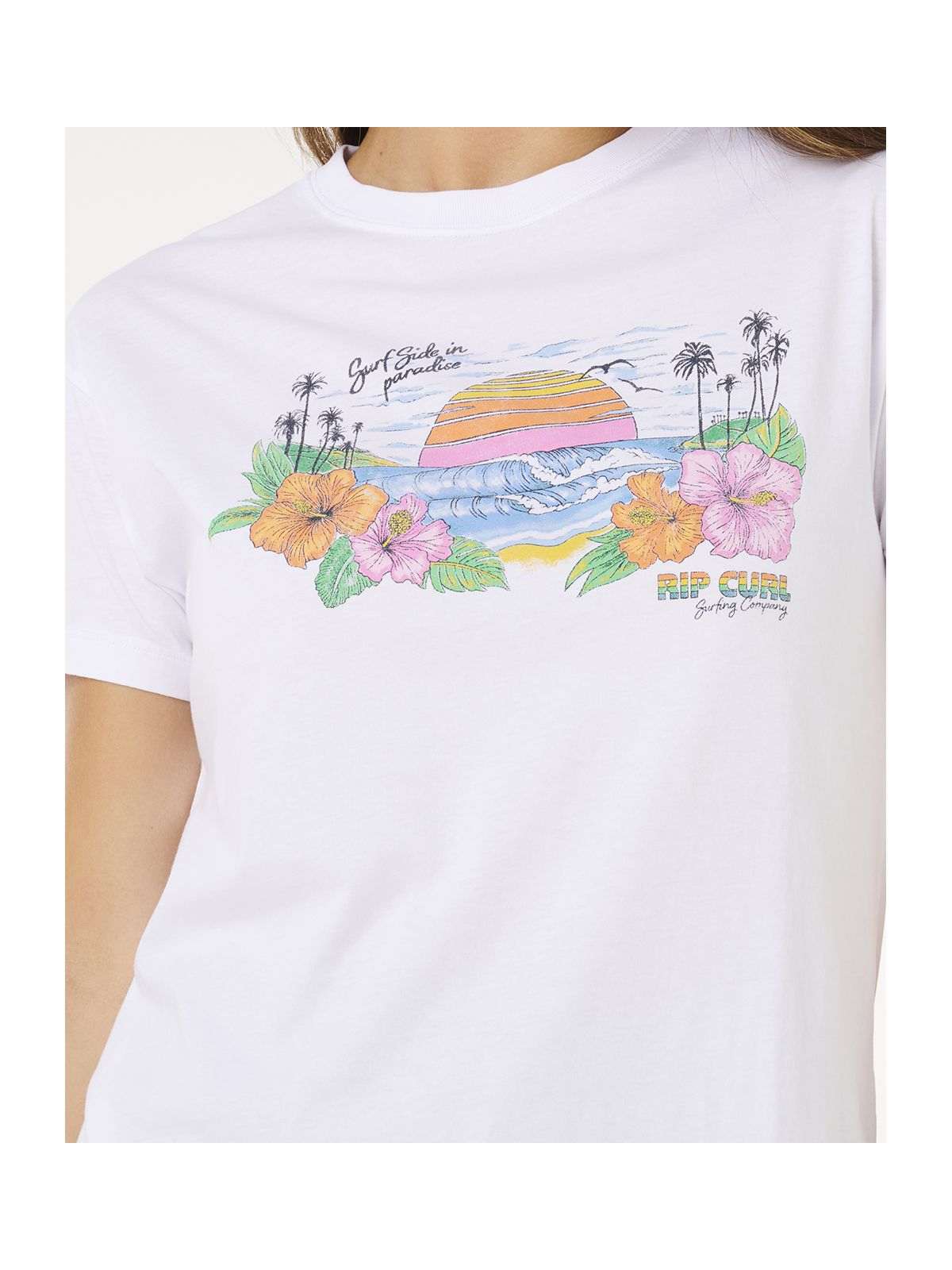 Koszulka damska RIP CURL Sun Rays Cropped Tee biała