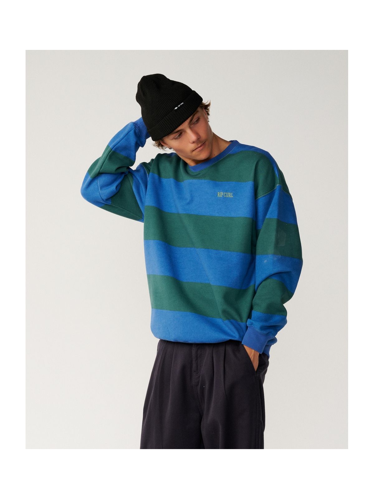 Bluza męska RIP CURL Disorder Stripe Crew niebieska