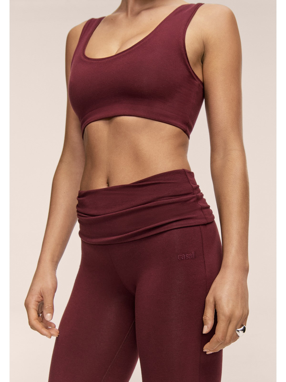 Spodnie damskie CASALL Sublime Folded Flare Pants kolor bordowy