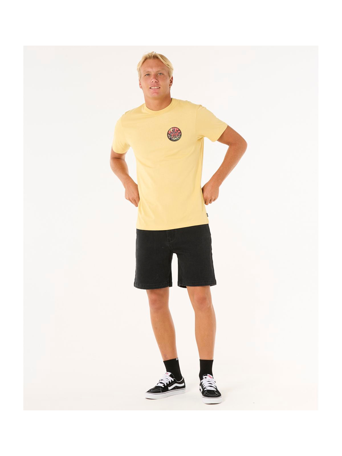 Koszulka męska RIP CURL Wettie Passage Icon Tee żółta