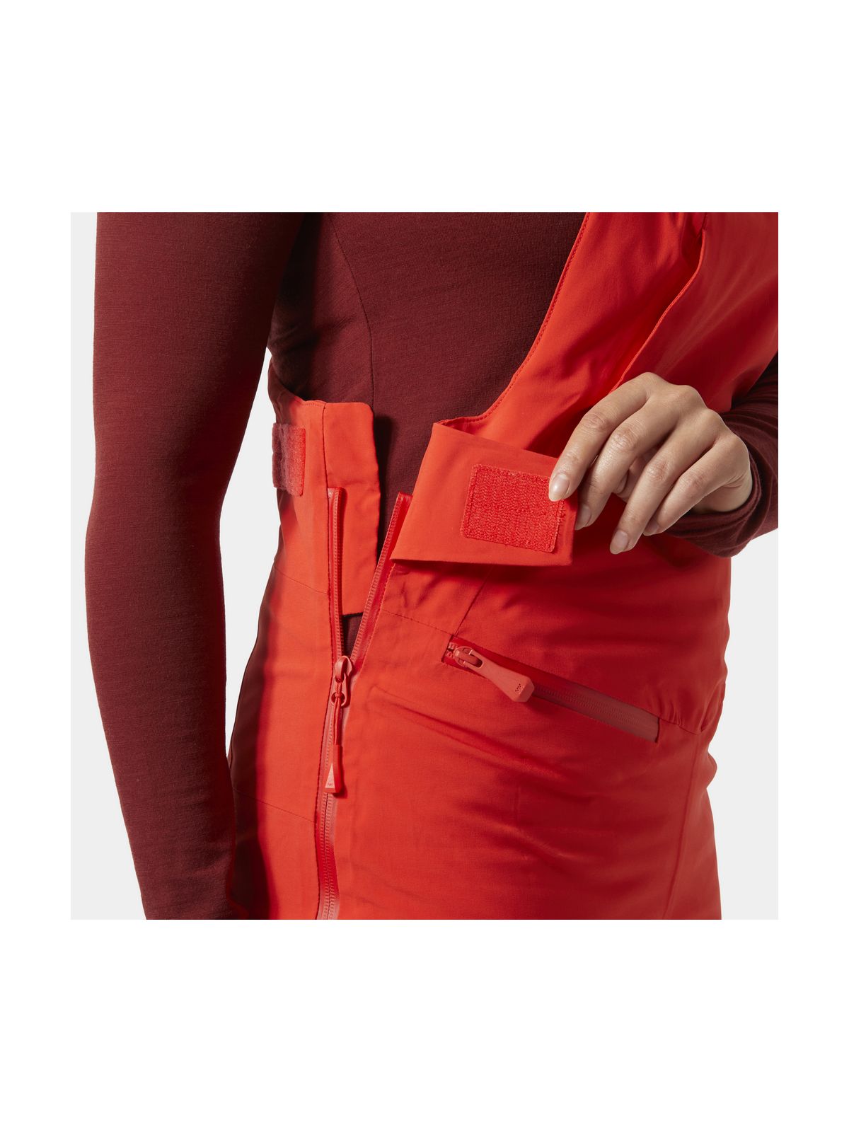 Spodnie narciarskie damskie HELLY HANSEN W ALPHELIA BIB PANT czerwone