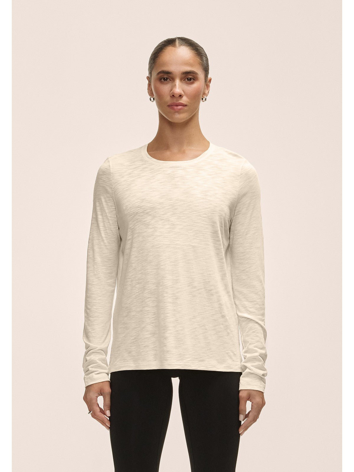 Koszulka treningowa damska CASALL Soft Texture Long Sleeve kolor beżowy