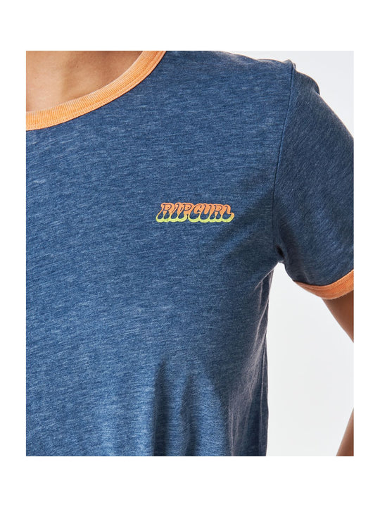 T-Shirt RIP CURL Surf Revival Ringer - niebieski

