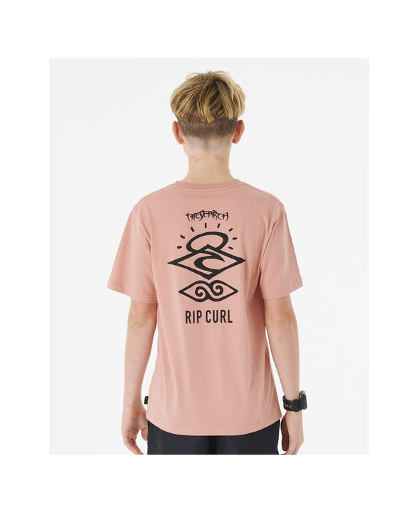 T-Shirt RIP CURL Search Icon Tee -Boy różowy
