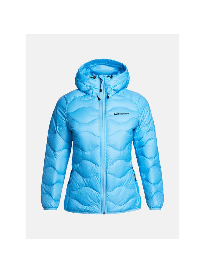 Kurtka puchowa Peak Performance W Helium Down Hood Jacket - niebieski