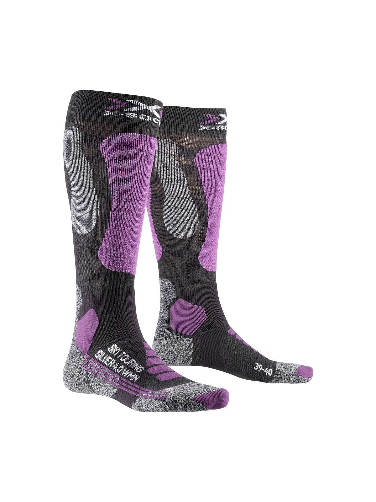 Skarpety damskie X-SOCKS Ski Touring Silver 4.0 Wmn anthracite melange / magnolia