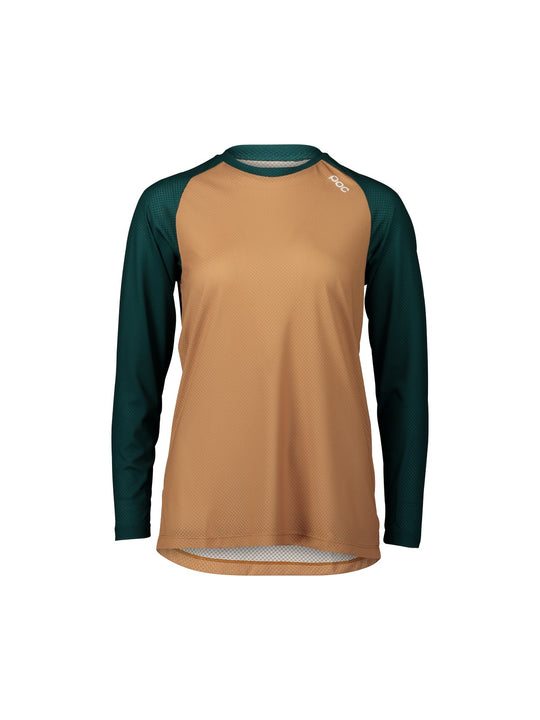 Koszulka rowerowa POC W&#39;s MTB PURE LS Jersey - brązowy | zielony