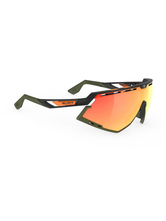 Okulary rowerowe RUDY PROJECT DEFENDER - czarny/zielony | Multilaser Orange Cat 3