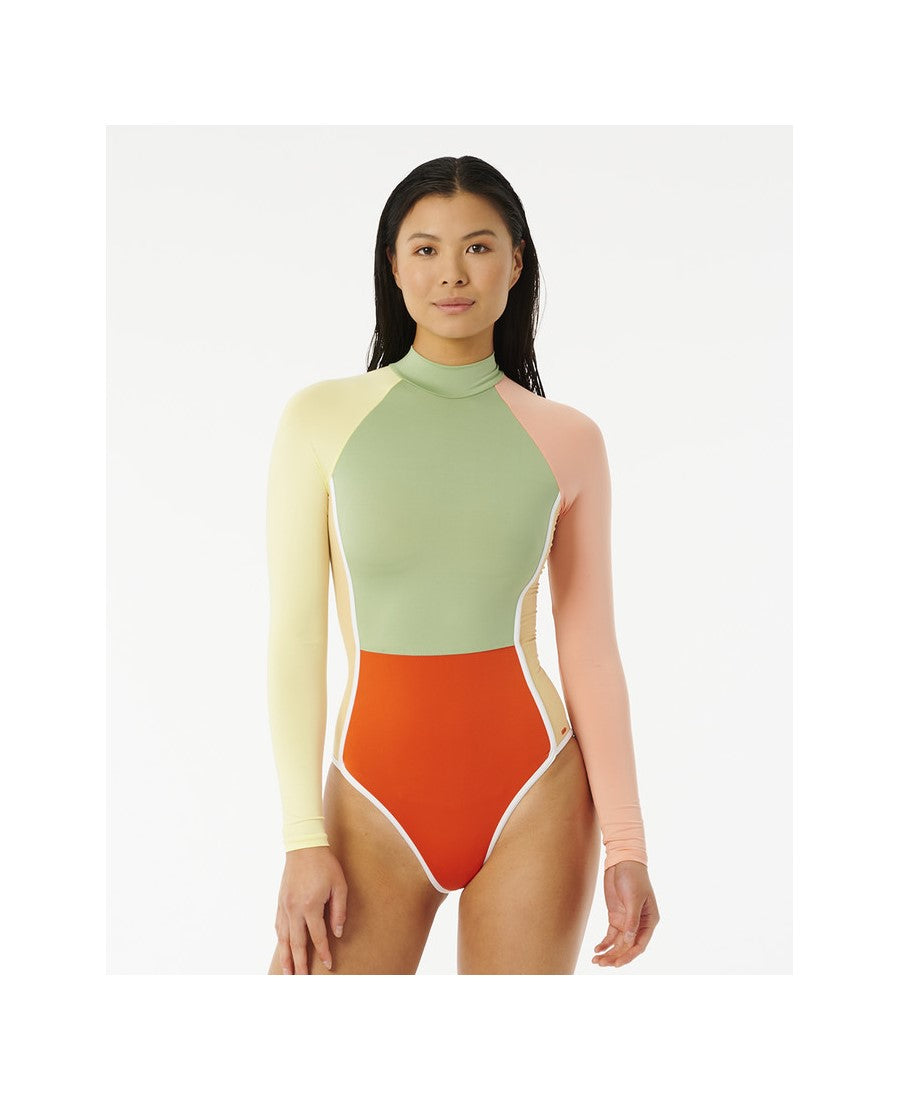 Lycra RIP CURL Trippin Ls Surf Suit zielono żółty - Adventure Sports