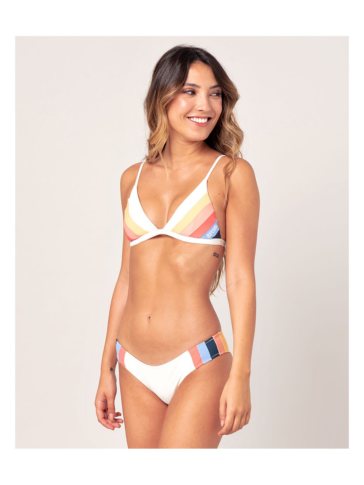 Bikini RIP CURL GOLDEN STATE TRI SET białe w pasy