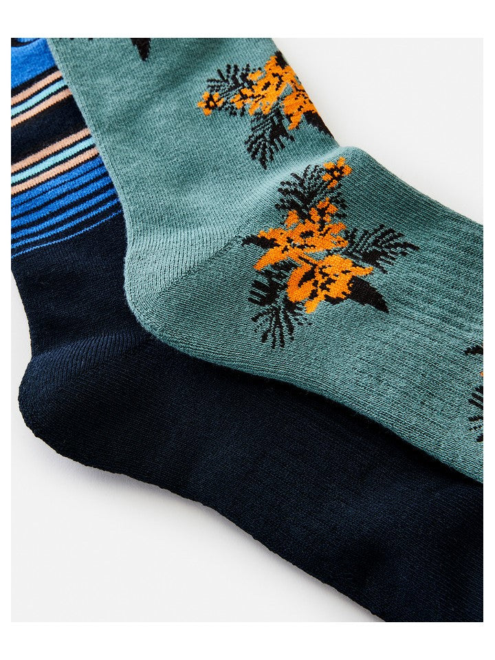 Skarpety RIP CURL Art Crew Sock 2-Pk niebieski - TU - Adventure Sports