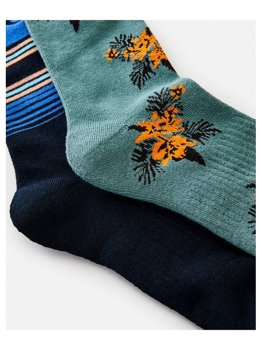 Skarpety RIP CURL Art Crew Sock 2-Pk niebieski - TU - Adventure Sports
