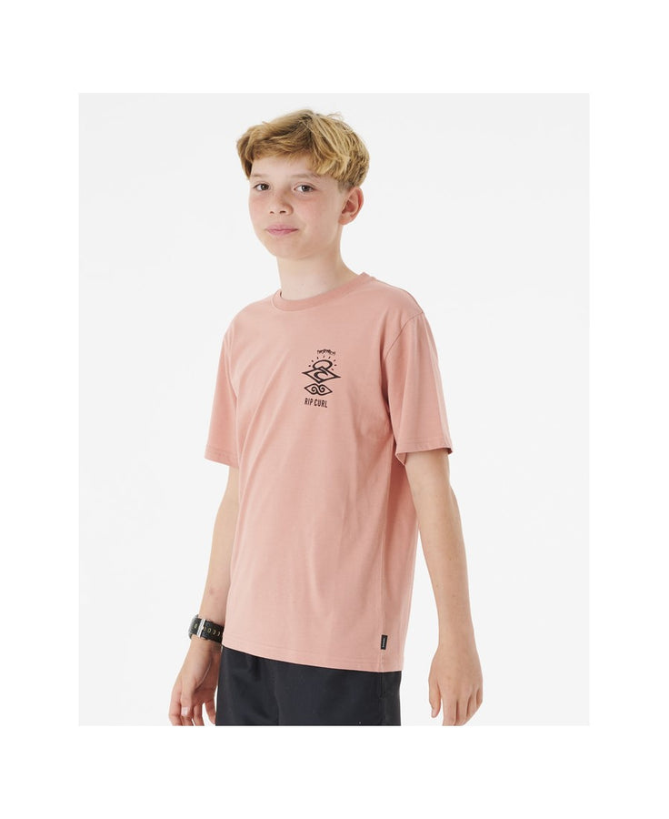 T-Shirt RIP CURL Search Icon Tee -Boy różowy