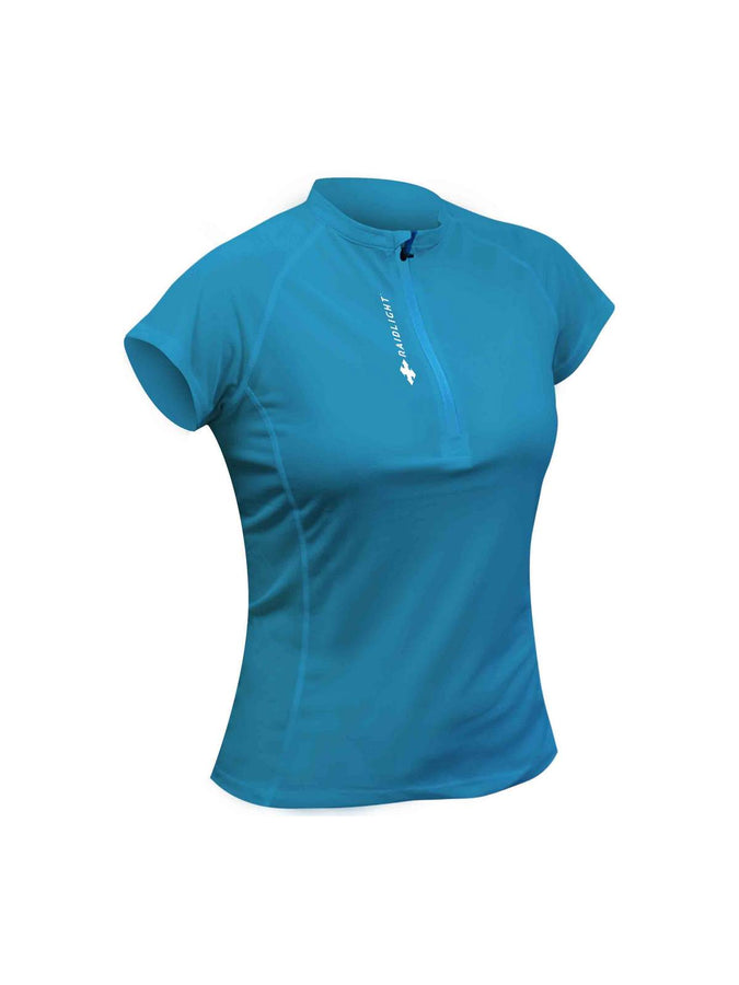 Koszulka do biegania damska RAIDLIGHT ACTIV RUN SS SHIRT MID ZIP W niebieska