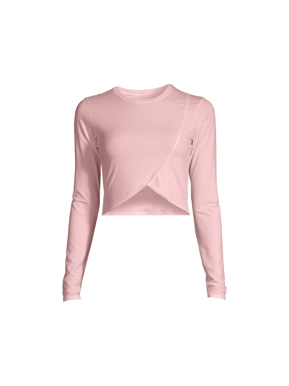 Koszulka CASALL Overlap Crop Long Sleeve różowy