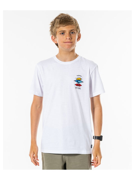 T-Shirt RIP CURL Search Icon Tee -Boy biały - Koszulka - Adventure Sports
