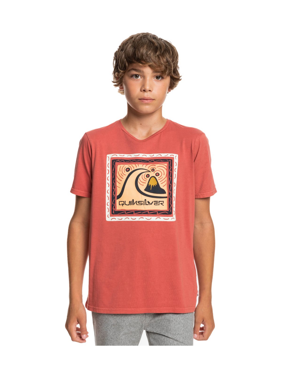 T-Shirt juniorski QUIKSILVER Squarebubble B Tees - pomarańczowy