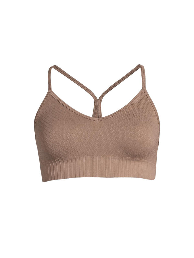 Top sportowy CASALL Seamless Graphical Rib Sports Top taupe brown