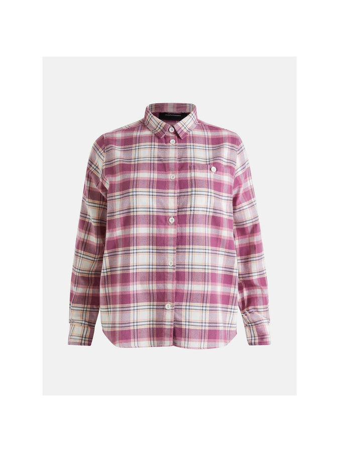 Koszula Peak Performance W Cotton Flannel Shirt - krata różowa