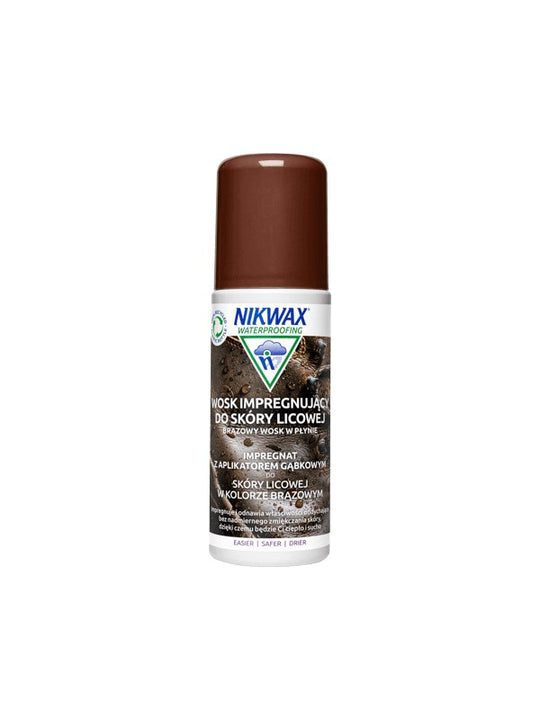 Wosk impregnujący do skóry licowej Nikwax - brązowy - 125 ml gąbka - Środki Czyszczące - Adventure Sports
