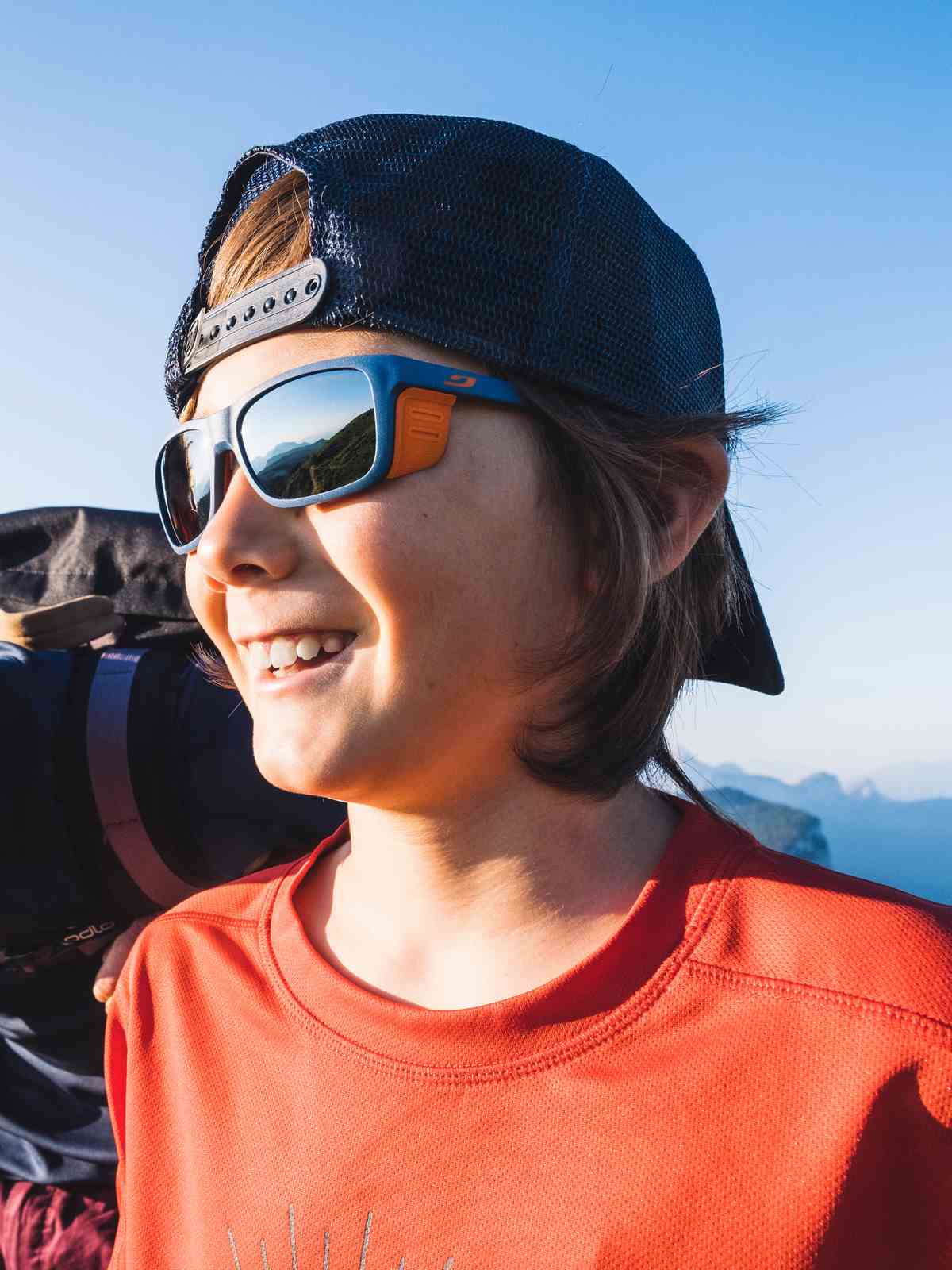 Okulary przeciwsłoneczne dla dzieci JULBO COVER - niebieski/pomarańczowy | Spectron Cat 4
