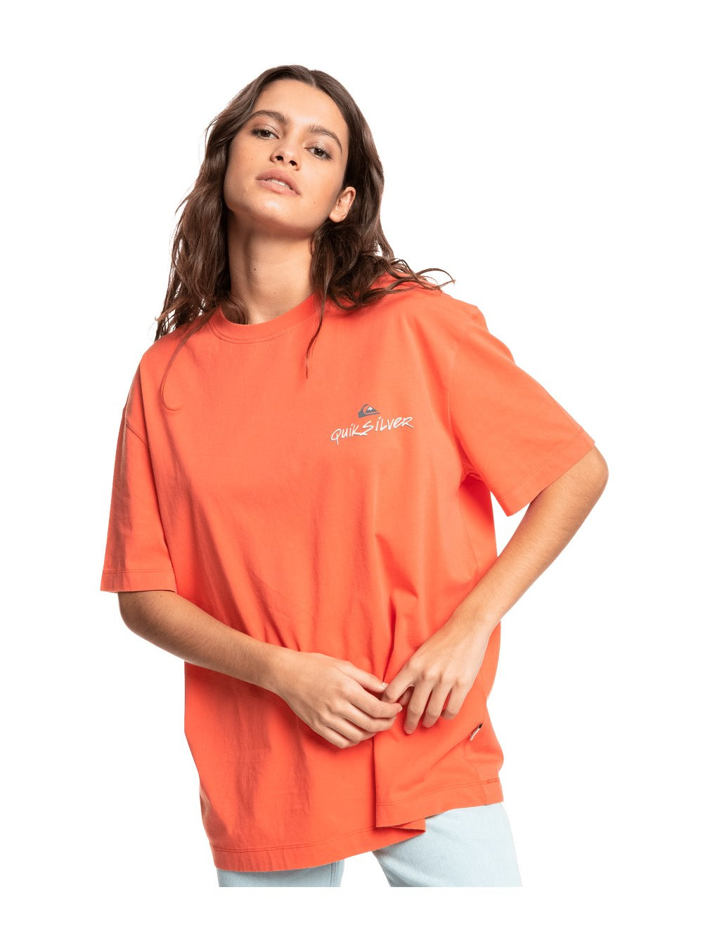T-Shirt damski QUIKSILVER Boyfriend classic W Tees - pomarańczowy