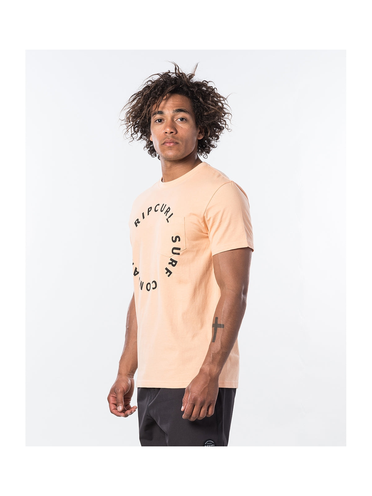 T-Shirt męski RIP CURL WOOP LOOP S/S TEE kremowe - Koszulka - Adventure Sports