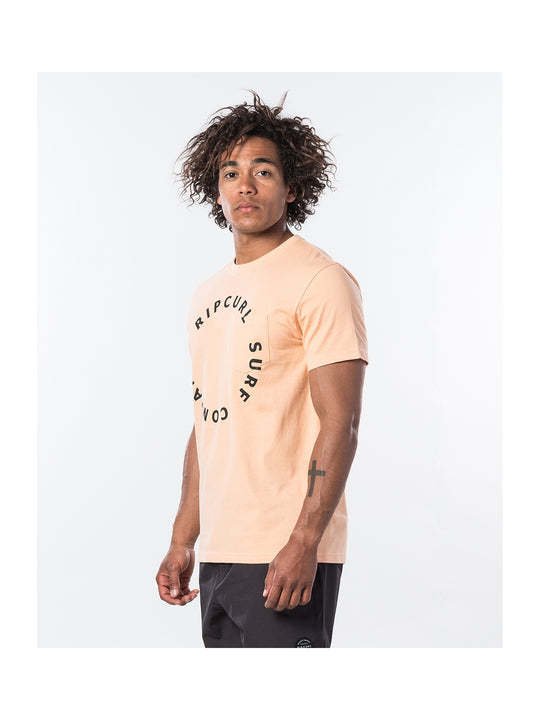 T-Shirt męski RIP CURL WOOP LOOP S/S TEE kremowe - Koszulka - Adventure Sports
